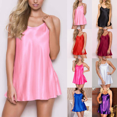 #ad Sexy Lingeries Ladies Satin Silk Babydoll Pjs Sleepwear Women Nightdress Robe US $9.89