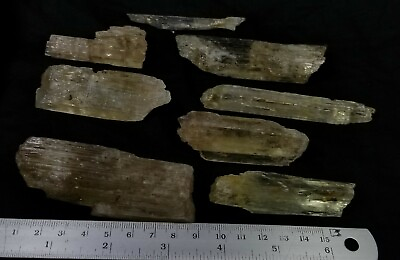 #ad Spodumene Hiddenite crystals. Gemmy. Etched. Nice sized. Total weight 410 grams $150.00
