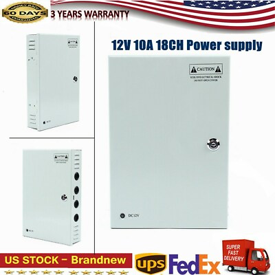 #ad 18CH CCTV security camera power supply box 12V DC PTC Fuse 10A 18 CH Channel $27.30
