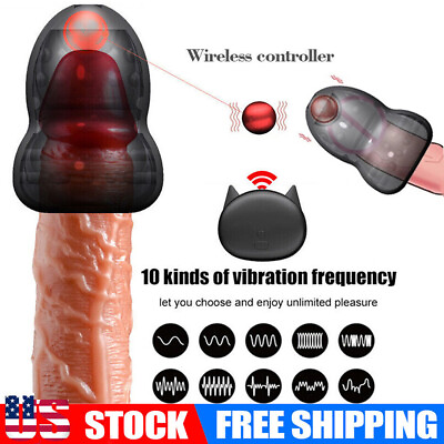#ad Wireless Vibrating Penis Head Massager Male Masturbator Glans Vibrator Sex Toys $11.99