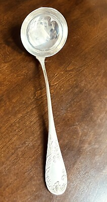 #ad Art Nouveau Silver Plate Punch Or Soup Ladle Spoon Gorgeous 14” $24.95