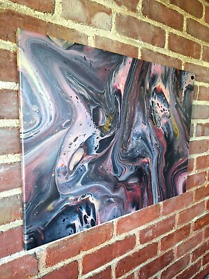 #ad Original Acrylic Pour Painting Abstract Art signed canvas $170.00
