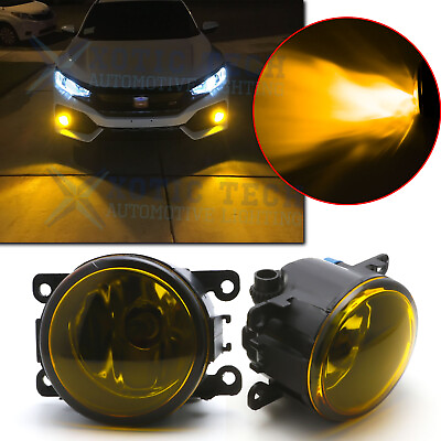 #ad Golden Yellow Fog Lights w H11 Bulbs Driver Passanger for Honda Civic Accord $31.91