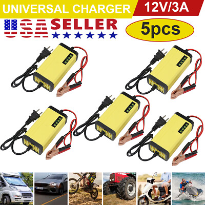 #ad 1 5X Car Battery Charger Maintainer 12V Trickle RV for Truck Motorcycle ATV Auto $6.99