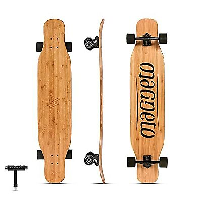#ad Bamboo Carbon Fiber Longboard Skateboard 46quot; x 9.5quot; Kicktails amp; Tricks $89.99