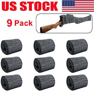 #ad 9 Pcs Silicone Treated Cover Gun Sock Protection Storge Sleeve Up 55quot; Gray USA $29.98