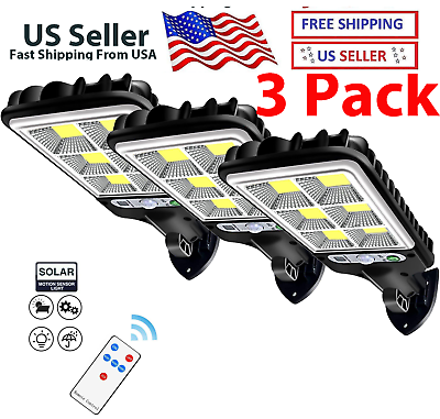 #ad 3PCS Outdoor Solar Wall Light LED Motion Sensor Bright Flood Street Lamp 3 Modes $16.89