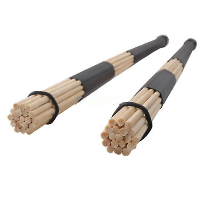 #ad 15.7quot; Lower Volumes Hot Rods Bamboo Drum Sticks Professional Brushes 19 Dowels G $10.65