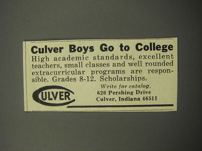 #ad 1969 Culver School Ad Culver boys go to college $19.99