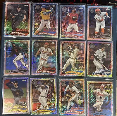 #ad 2024 Topps Series 1 SILVER PACK Mojo Refractor Lot 12 No Duplicates $19.99