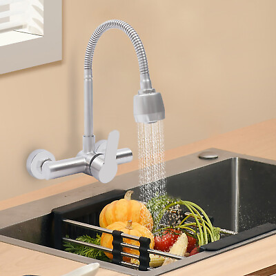 #ad Wall Mount Kitchen Bathroom Faucet One Handle Center Commercial Sink Faucet NEW $44.65