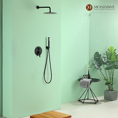 #ad Mondawe Wall Mounted Shower Faucet Set for Bathroom 10quot; Rain Shower head $229.99