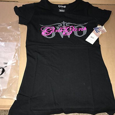 #ad #ad Girls With Guns GWG Tee T Shirt Black and Pink Women#x27;s Large L BRAND NEW $5.50