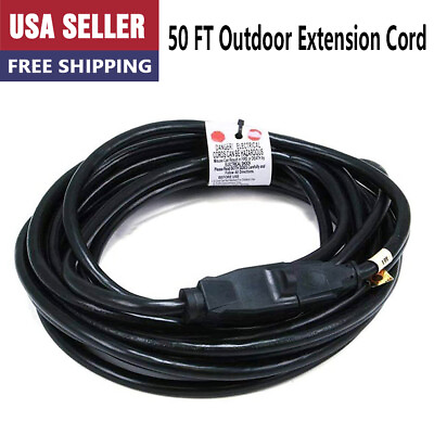 #ad 16 3 Outdoor Extension Cord 50 ft Black Heavy Duty Extension Cord Black $21.75
