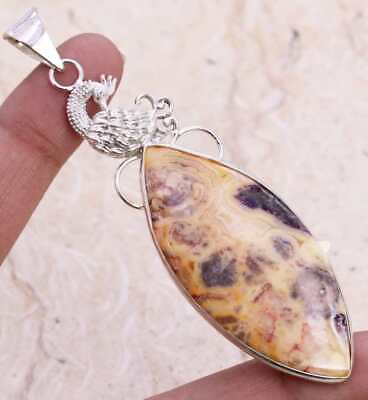 #ad Alluring Crazy Lace Agate 925 Silver Plated Handmade Pendant of 2.3quot; Ethnic $2.99