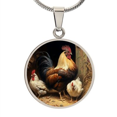 #ad Realistic Watercolor Chickens Engrave able Necklace Personalized Gift $19.95