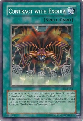 #ad Yugioh Contract with Exodia DCR NM Free Holographic Card $2.75