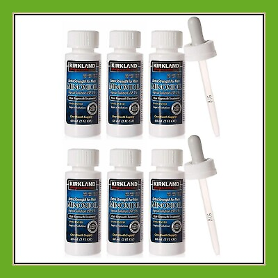#ad Kirkland Minoxidil 5% Extra Strength 6 Month 2 Droppers Mens Hair Loss Treatment $26.98