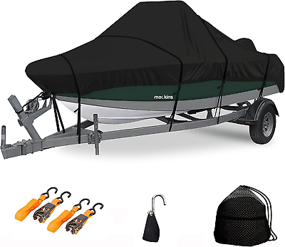 #ad 600D Boat Cover 20#x27; 23#x27; X 100quot; Heavy Duty Polyester Oxford Boat Covers Fits V $112.99