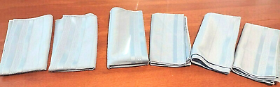 #ad 6 Cloth Vintage Napkins Light Blue Christmas Thanksgiving Dining Party 17quot;x17quot; $9.34