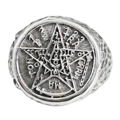#ad Sterling Silver Tetragrammaton Eliphas Levi Pentagram Pentacle Ring sz 4 15 $54.99