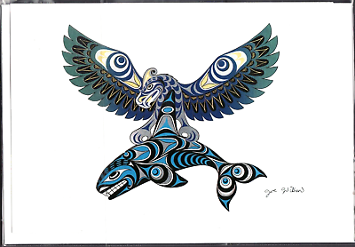 #ad THUNDERBIRD amp; KILLER WHALE by Salish artist Joe Wilson New 6quot; x 9quot; Art Card $12.95