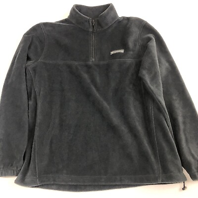 #ad Columbia Sweater Mens Size XL Fleece Black gray Full Zip Pockets Casual Comfy $11.90