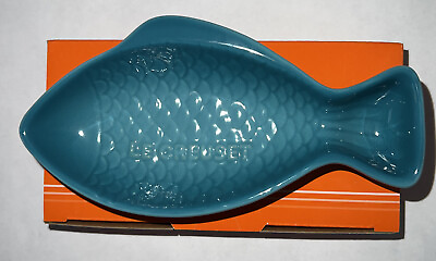 #ad Le Creuset Caribbean Blue Fish Small Dish 6quot; New in Box $39.10