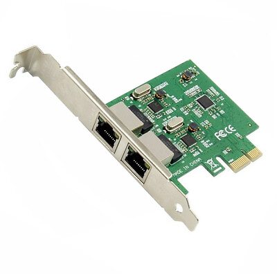 #ad X MEDIA 2 Port Dual Gigabit 1000Mbps PCI Express PCIe Network Adapter Card $35.90