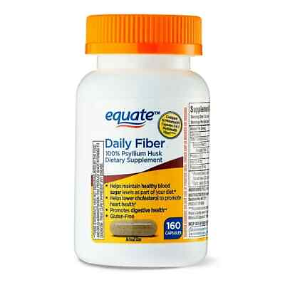 #ad Equate Daily Fiber 100% Psyllium Husk Dietary Supplement Capsules 160 Count $11.99