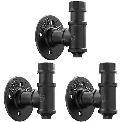 #ad 3 Pack Rustic Style Industrial Iron Pipe Coat Towel Holder Wall Hook for Hang... $30.99