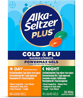 #ad Cold amp; Flu Relief: DayNight Meds 36 Count Ages 12 Cough Suppressant $31.99