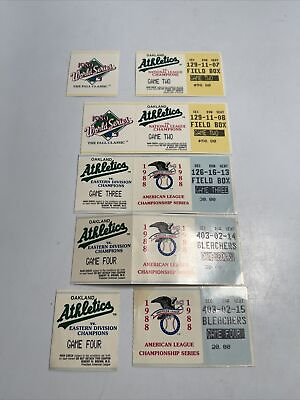 #ad Vintage Championship Ticket Stub Lot 1988 1989 World Series Oakland Athletics $66.49