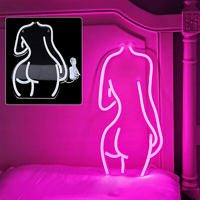 #ad 15W Pink Lady#x27;s Back Neon Light Bar Pub Neon Sign Artistic Wall Neon SignUSB $51.45