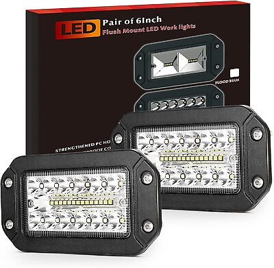 #ad Flush Mount LED Light Pods BUNKER INDUST 2Pcs 6 Inch Spot Flood Combo Beam $26.99