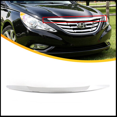 #ad For 2011 2013 Hyundai Sonata Chrome Front Upper Grille Hood Molding Trim $23.01