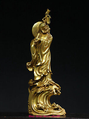 #ad 18quot; China Bronze Gilt Rohan lohan Arhat Damo Dharma Enlightenment Buddha Statue $480.00