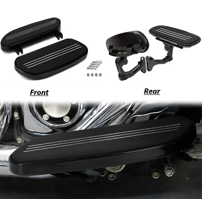 #ad Upgrade Black Footboards Streamline Front Rear For Harley Street Glide 1993 2023 $239.99