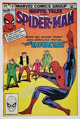 #ad RARE SIGNED Stan Lee Spider Man Marvel Tales #147 Enforcers 1983 Philadelphia $200.00