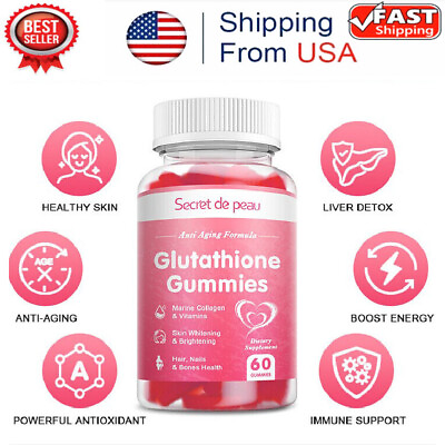 #ad Glutathione Collagen Glow Anti aging skin Whitening Gummies 60pcs for Women $14.99