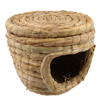 #ad Handwoven Straw Bird Cage Hamster Rat Squirrel Parrot Chinchilla Bed House $19.26