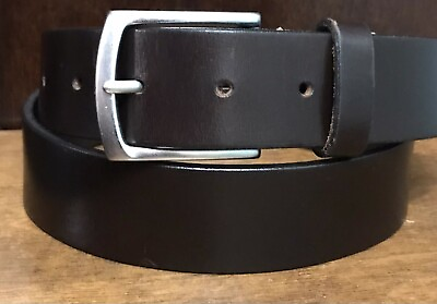 #ad Banana Republic Black Buffalo Thick Leather Belt Sz 32 1 3 8”Wide Made In USA $18.50