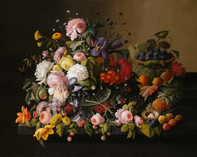#ad Flower Fruit Still Life Classic Oil painting Art Giclee Printed on canvas P468 $12.99