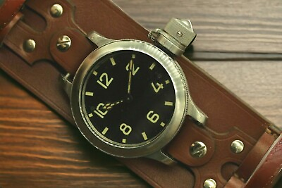 #ad WWII custom new leather strap for Diver watch Zlatoustovskye 191 Chz Zlatoust $69.99