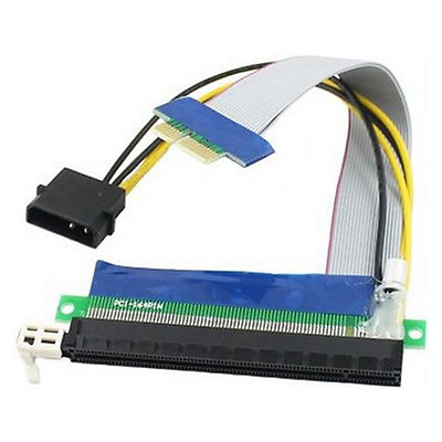 #ad PCI E PCI Express x1 To x16 Riser Card Extension Adapter Cable w Molex Power $15.95