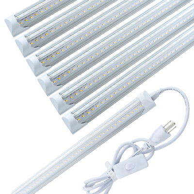 #ad 6 PACK 4FT 40W LED Shop Light 6000K Super Bright White High Output Linkable $64.99