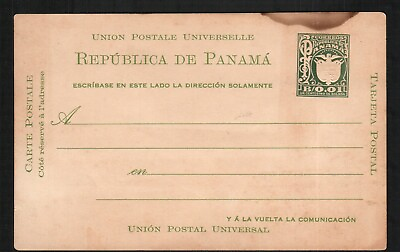 #ad Old Postcard Panama Postal Card Embossed 1C stamp Republic of Panama $4.48