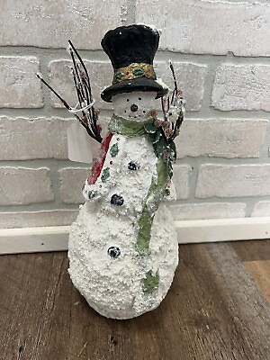 #ad Snowman Figurine Christmas Cute Snowman Statue Home Decorative Ornaments 12” $12.00