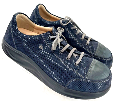 #ad Finn Comfort Navy Blue Soho Lace Up Sneaker Shoes Women#x27;s UK 7.5 US 9.5 $63.99