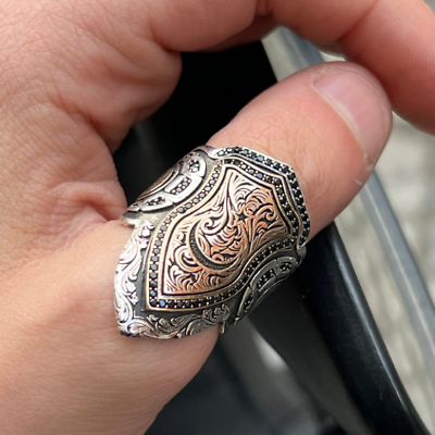 #ad Silver Thumb Ring Adjustable Archer Ring Silver Zihgir Ring $75.00